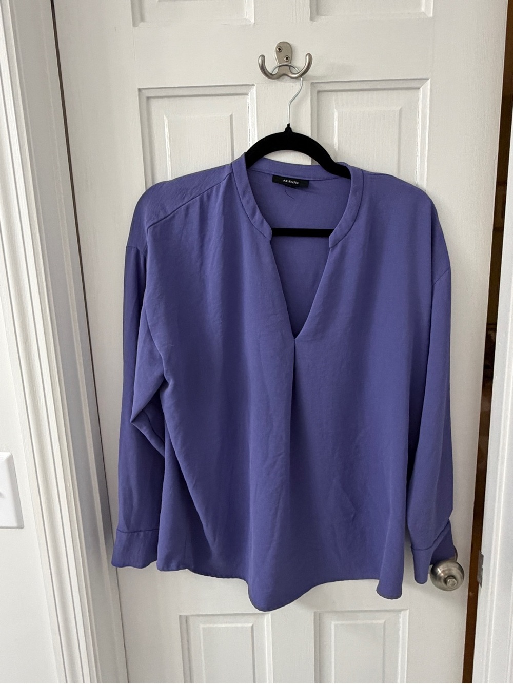 Alfani Lavender Purple Split V-Neck Blouse